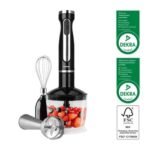 Blender ręczny 3 w 1 Hoffen, z akcesoriami, 1200 W, czarny