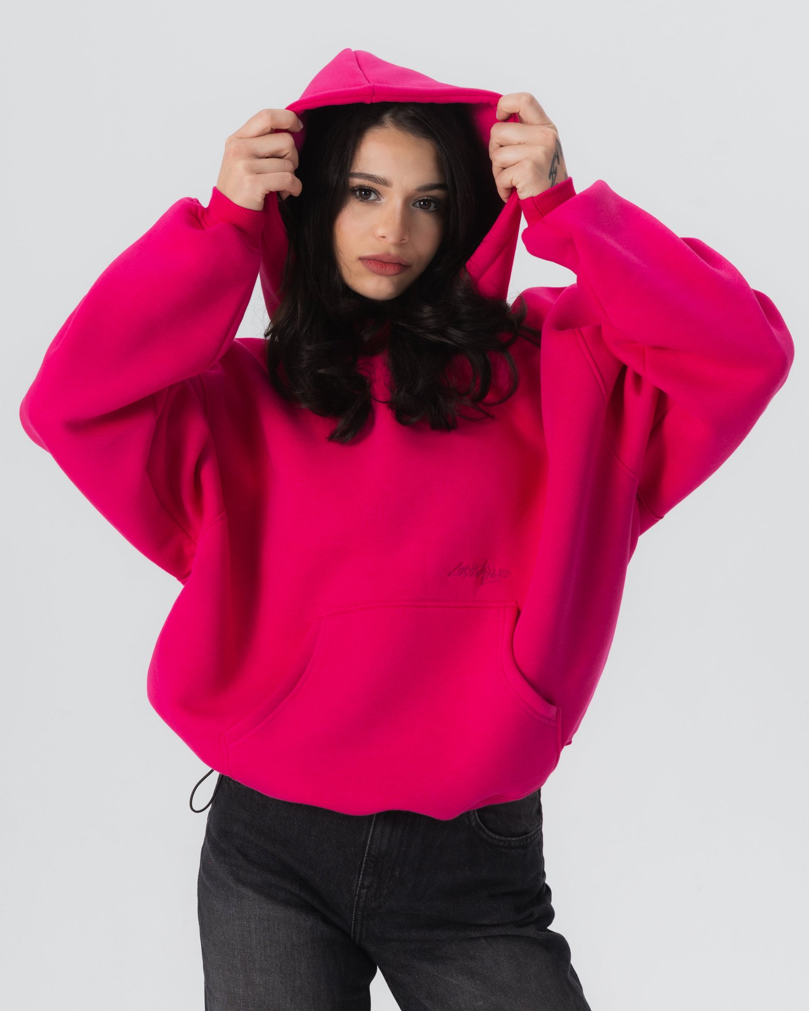 Crystaland_export-002_8127fb4d-d170-492a-8f26-d9b6057ff7c0 CRYSTALAND ESSENTIAL HOT PINK HOODIE - obrazek 1