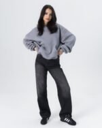 CRYSTALAND ESSENTIAL SILVER GREY HOODIE - obrazek 2