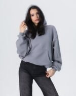 CRYSTALAND ESSENTIAL SILVER GREY HOODIE