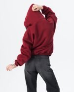 CRYSTALAND ESSENTIAL BURGUNDY ZIP HOODIE - obrazek 4