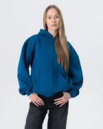 CRYSTALAND ESSENTIAL PETROL ZIP HOODIE