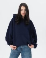 CRYSTALAND ESSENTIAL DARK NAVY HOODIE - obrazek 7