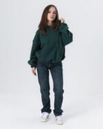 CRYSTALAND ESSENTIAL FOREST GREEN HOODIE - obrazek 2