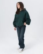 CRYSTALAND ESSENTIAL FOREST GREEN HOODIE - obrazek 3