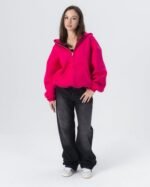CRYSTALAND ESSENTIAL HOT PINK ZIP HOODIE - obrazek 3