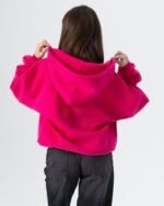 CRYSTALAND ESSENTIAL HOT PINK ZIP HOODIE - obrazek 4