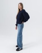 CRYSTALAND ESSENTIAL DARK NAVY ZIP HOODIE - obrazek 4