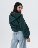 CRYSTALAND ESSENTIAL FOREST GREEN ZIP HOODIE - obrazek 4