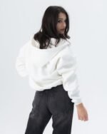 CRYSTALAND ESSENTIAL ECRU ZIP HOODIE - obrazek 4