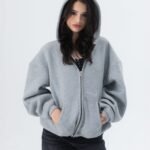 CRYSTALAND ESSENTIAL GREY ZIP HOODIE