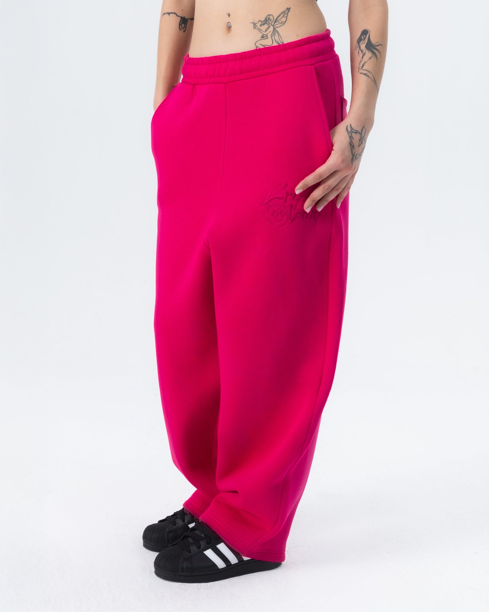 Crystalanddresyitshirt-04 CRYSTALAND HOT PINK SWEATPANTS - obrazek 1