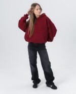 CRYSTALAND ESSENTIAL BURGUNDY HOODIE - obrazek 2