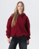 CRYSTALAND ESSENTIAL BURGUNDY HOODIE - obrazek 4