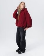 CRYSTALAND ESSENTIAL BURGUNDY HOODIE - obrazek 6