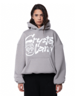 CRYSTALAND SILVER GREY HOODIE