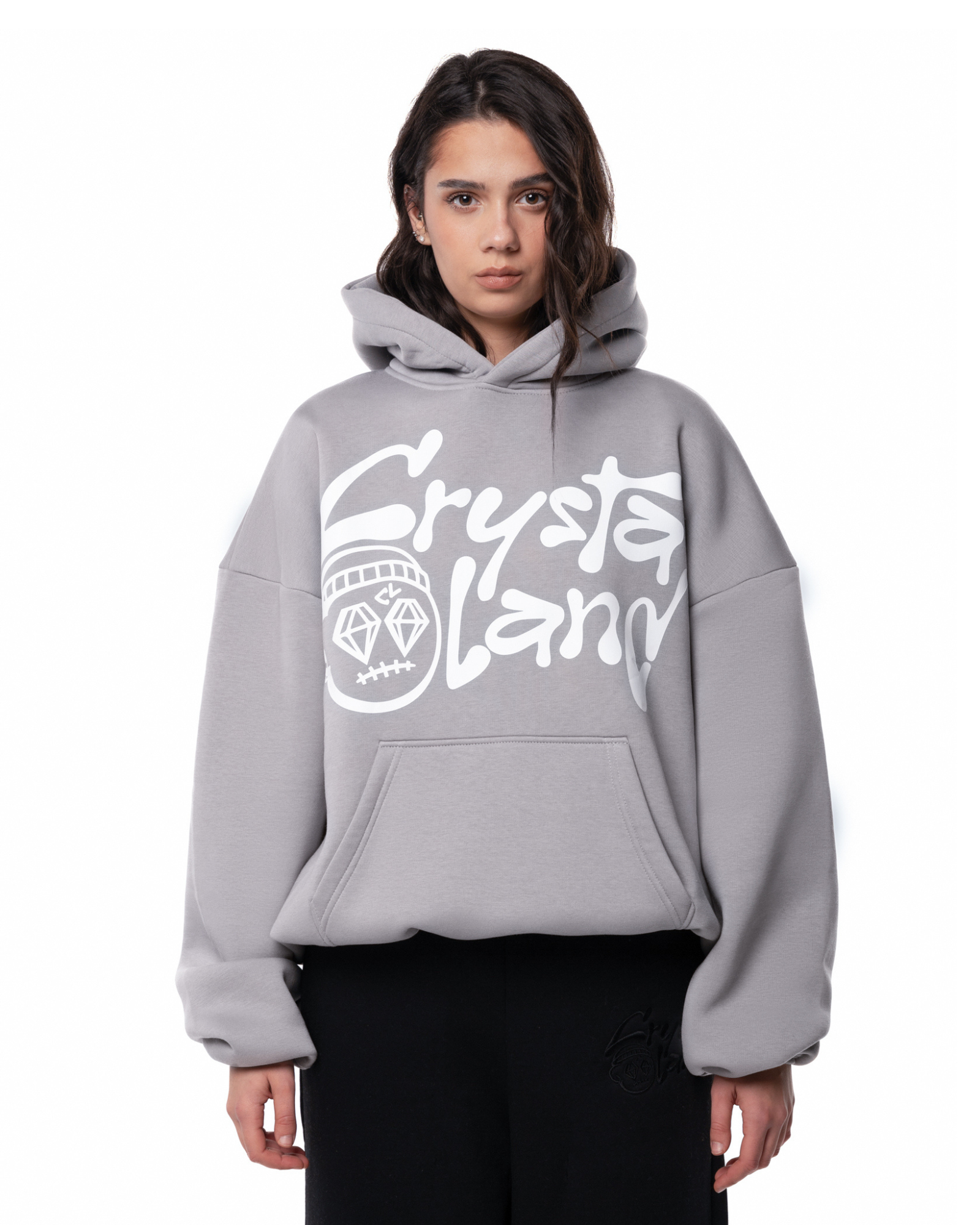 Projekt_bez_nazwy_36 CRYSTALAND SILVER GREY HOODIE - obrazek 1